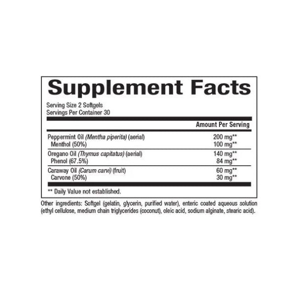 Aceite de Menta y Oregano, Digestion (60 softgels), Natural Factors