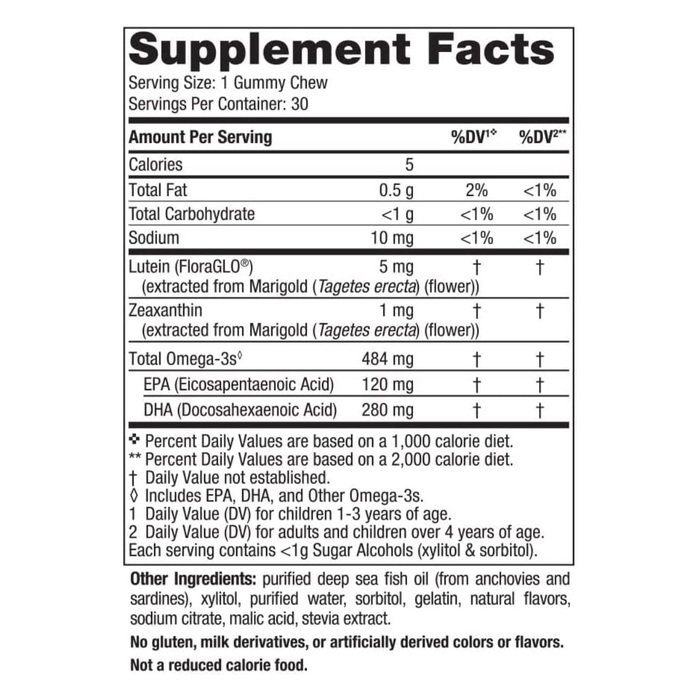 Gomitas para la Salud Visual Infantil Sabor Limonada de Fresa (30 gomitas), Nordic Naturals