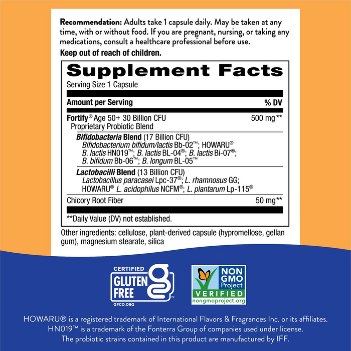 Fortify® 30 Billion Probiotico Diario Adultos 50+ (30 Caps), Nature's Way