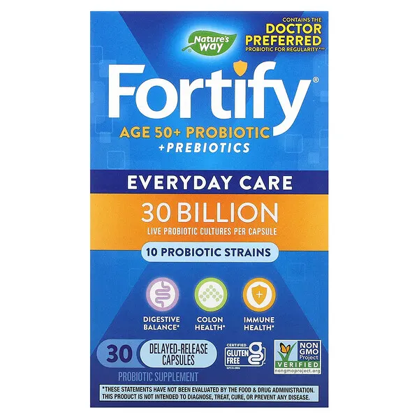 Fortify® 30 Billion Probiotico Diario Adultos 50+ (30 Caps), Nature's Way