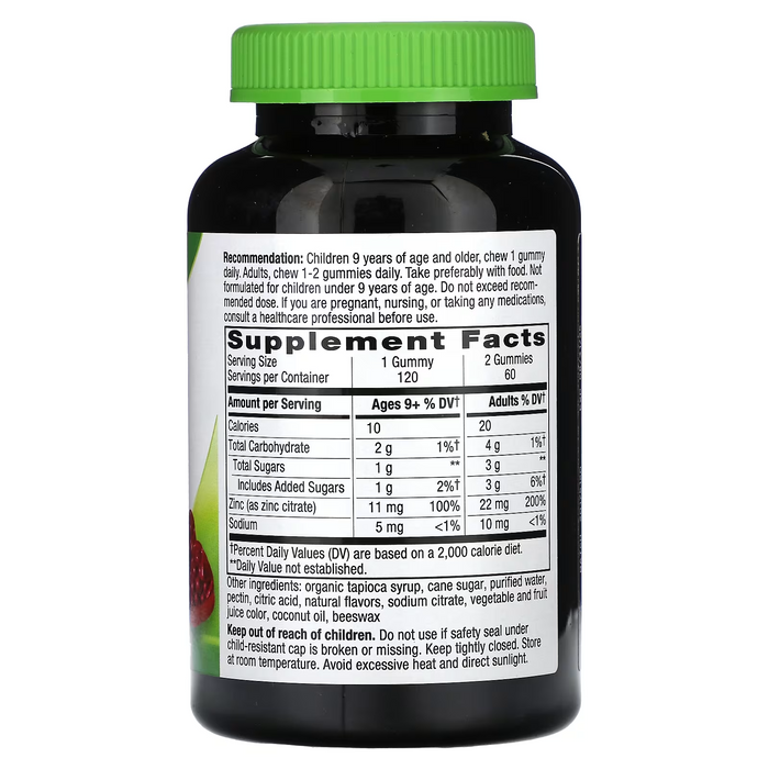 Zinc 11 mg (120 gomitas), Nature's Way