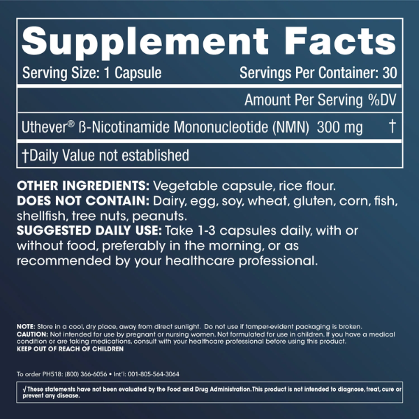 NMN Pro 300™ Uthever® NMN 300 mg (30 caps), ProHealth