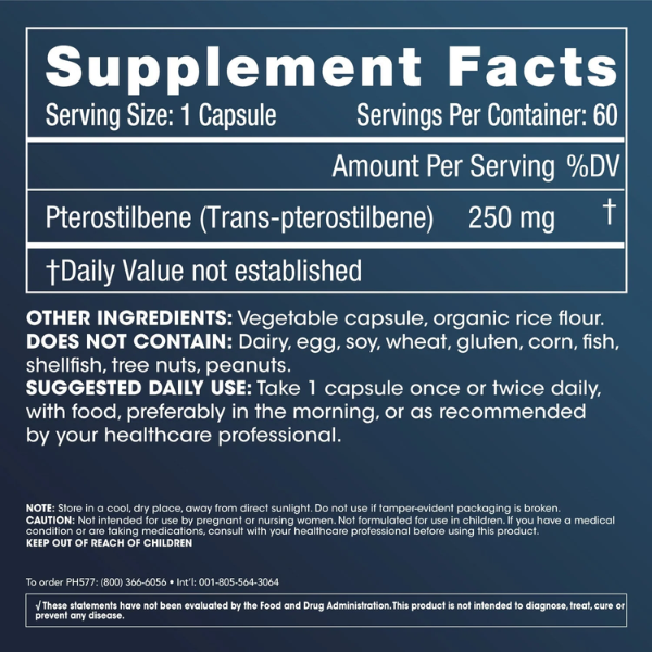 Pterostilbeno Pro 250 mg (60 caps), ProHealth