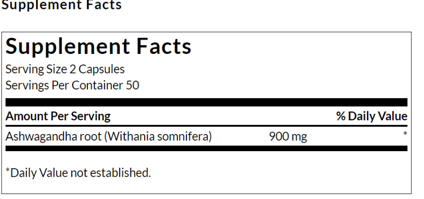 Swanson Ashwagandha 450mg (100 Caps)