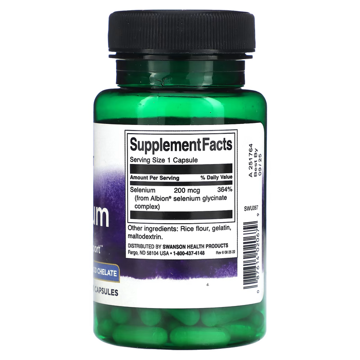 Complejo de Selenio Albion 200 mcg (90 caps), Swanson