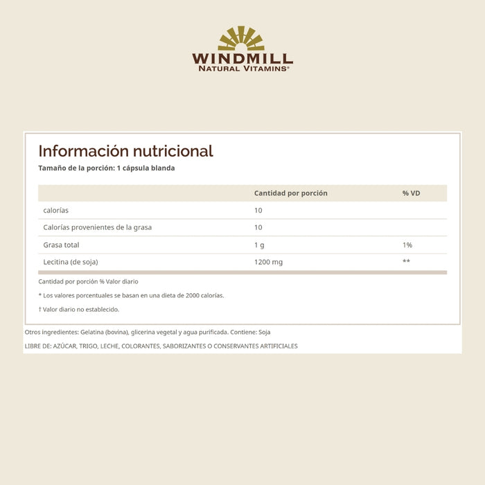 Lecitina 1200 mg (90 softgels), Windmill
