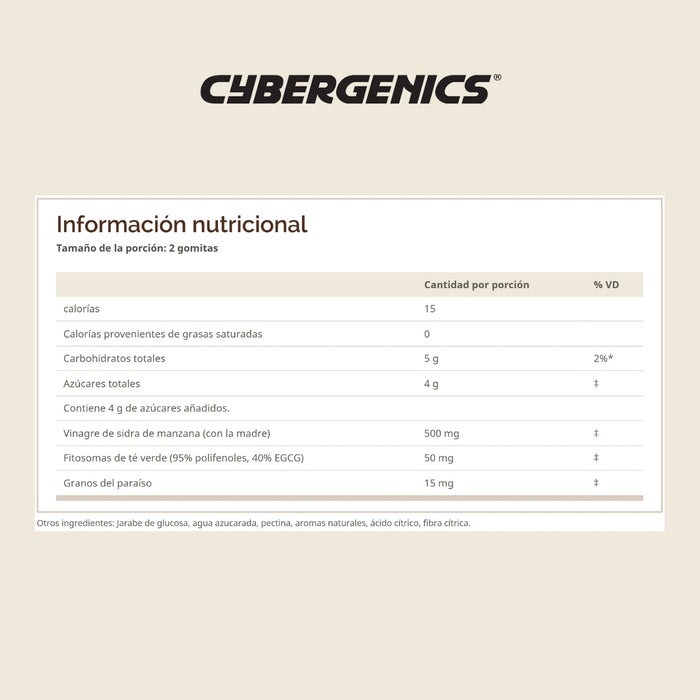 Quemador de Grasa Sabor Cereza Cybergenics® (60 gomitas), Windmill
