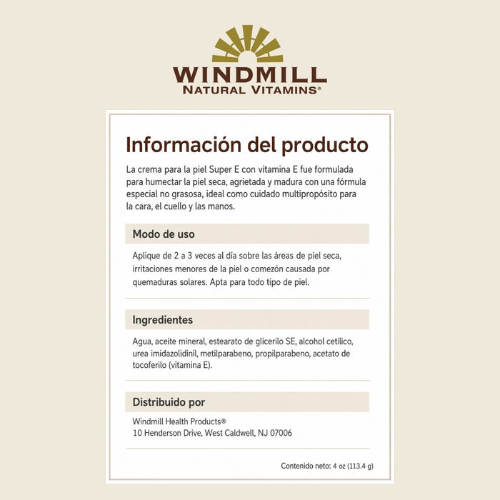 Vitamina E para Piel (30 g), Windmill