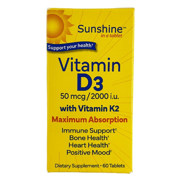 Vitamina D3 50 mcg 2000 IU Máxima Absorción Sunshine™ (60 tabs), Windmill