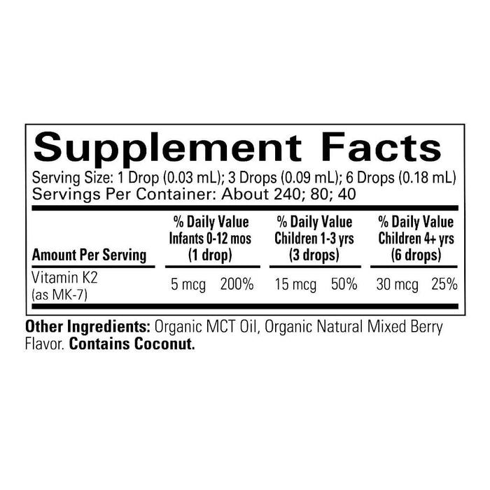 Vitamina K2 Organica para Niños (0.25 fl oz/7.25 ml), Child Life