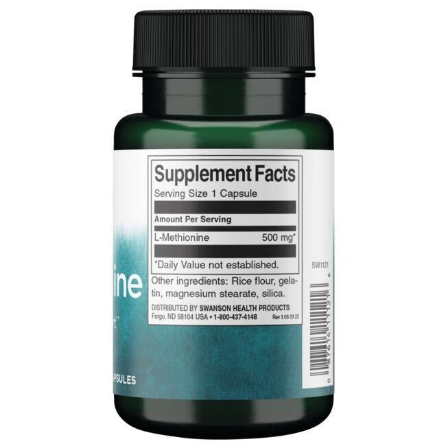 L-Metionina 100% pura 500mg (30 caps), Swanson