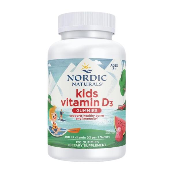 Gomitas de Vitamina D3 para Niños Sabor Sandía Silvestre (60 gomitas), Nordic Naturals
