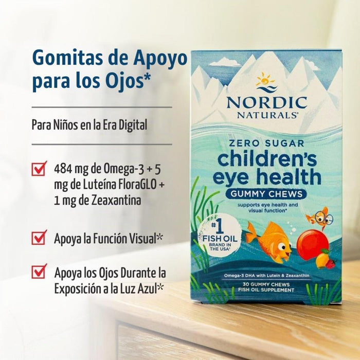 Gomitas para la Salud Visual Infantil Sabor Limonada de Fresa (30 gomitas), Nordic Naturals