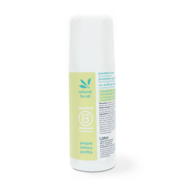 Desodorante Roll-On Cítricos + Bergamota (3 oz / 88 ml), Lafe's