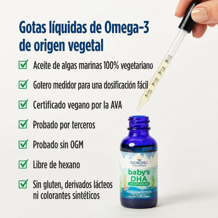DHA para Bebés Vegetariano (1 fl oz/30 ml), Nordic Naturals