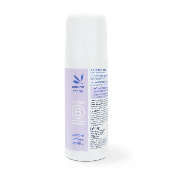 Desodorante Roll-On Lavanda + Aloe (3 oz / 88 ml), Lafe's