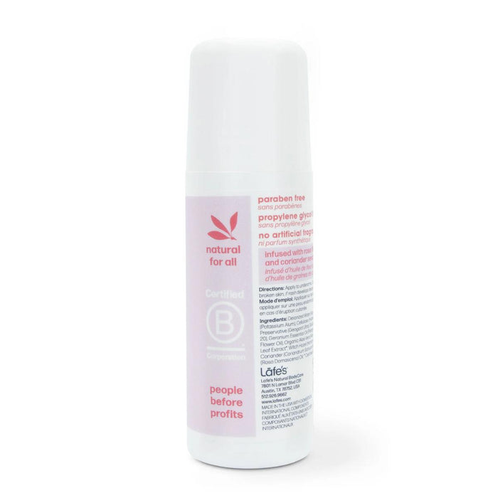 Desodorante Roll-On Rosa + Cilantro (3 oz / 88 ml), Lafe's
