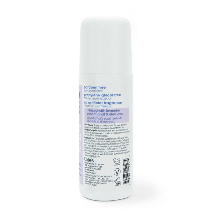 Desodorante Roll-On Lavanda + Aloe (3 oz / 88 ml), Lafe's