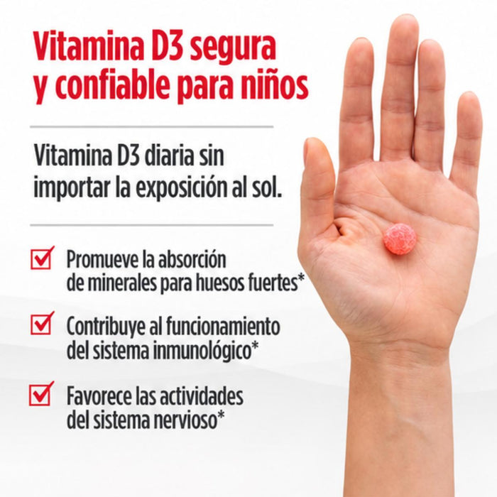 Gomitas de Vitamina D3 para Niños Sabor Sandía Silvestre (60 gomitas), Nordic Naturals