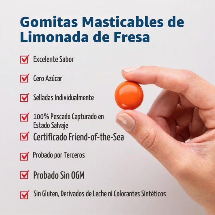 Gomitas para la Salud Visual Infantil Sabor Limonada de Fresa (30 gomitas), Nordic Naturals