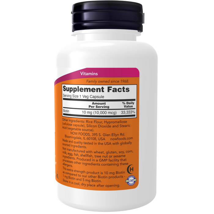 Biotin 10 mg (10,000 mcg) 120 Veg Caps / Biotin 10 mg (10,000 mcg)