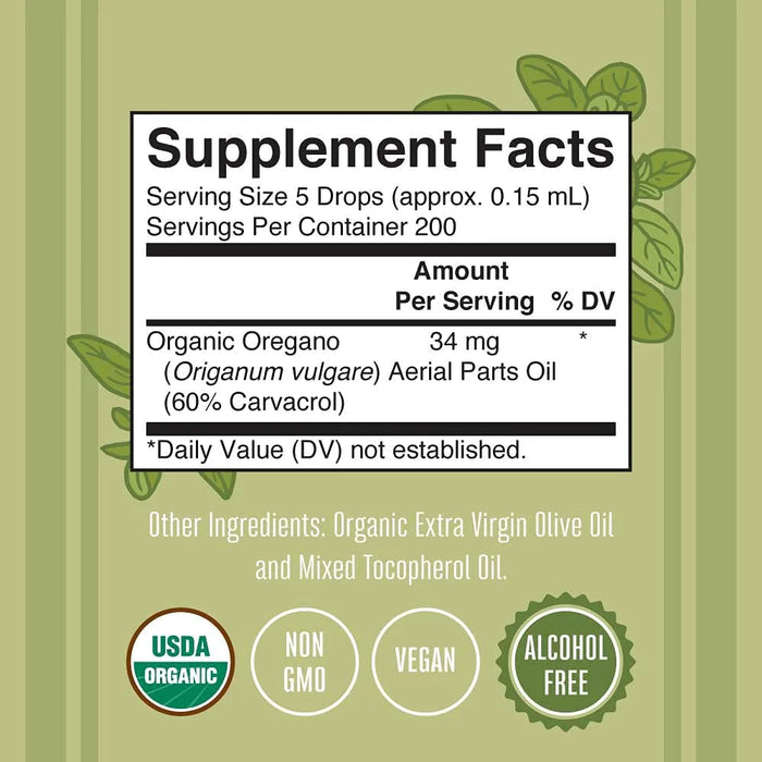 Organic Oregano Oil Liquid Drops/Oil of Oregano Herbal 1 oz (30ml) Mary Ruths