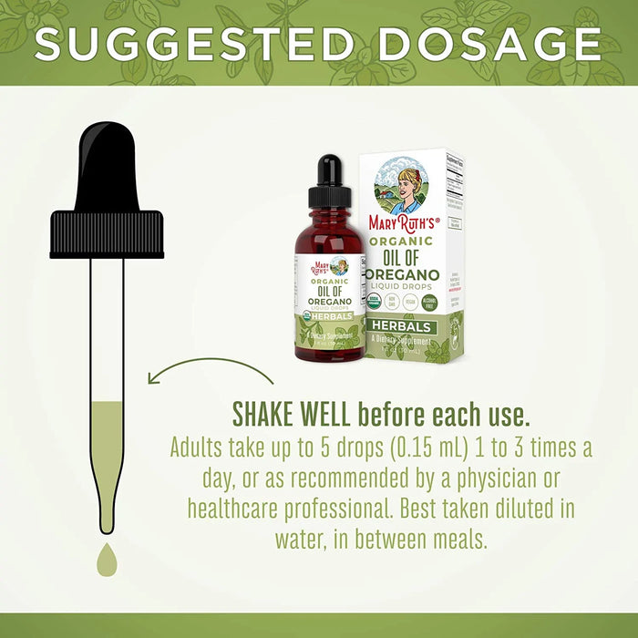 Organic Oregano Oil Liquid Drops/Oil of Oregano Herbal 1 oz (30ml) Mary Ruths