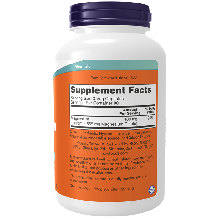 Magnesium Citrate 400mg (240 Veg Caps)/ Magnesium Citrate Veg Capsules
