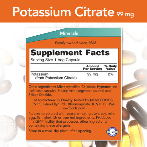 Citrato de Potasio 99 mg (180 veg caps)