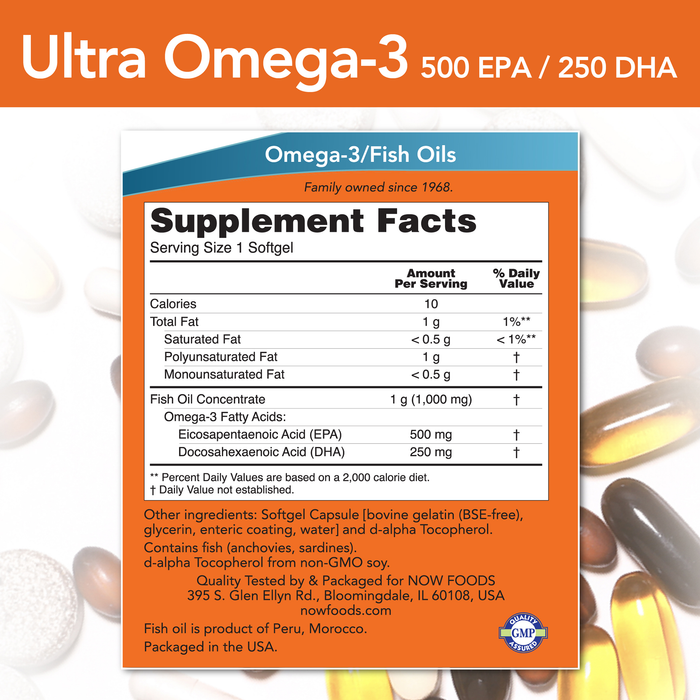 Ultra Omega 3 Fish oil 500 EPA/250 DHA (90 softgels)