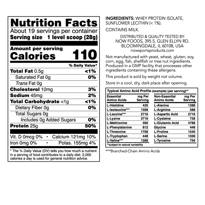 Unflavored Whey Protein Isolate (545gr)1.2 lbs / Whey Protein Isolate, Unflavored Powder