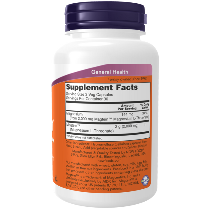 Magtein™ Magnesio L-Treonato 200mg (90 veg caps)