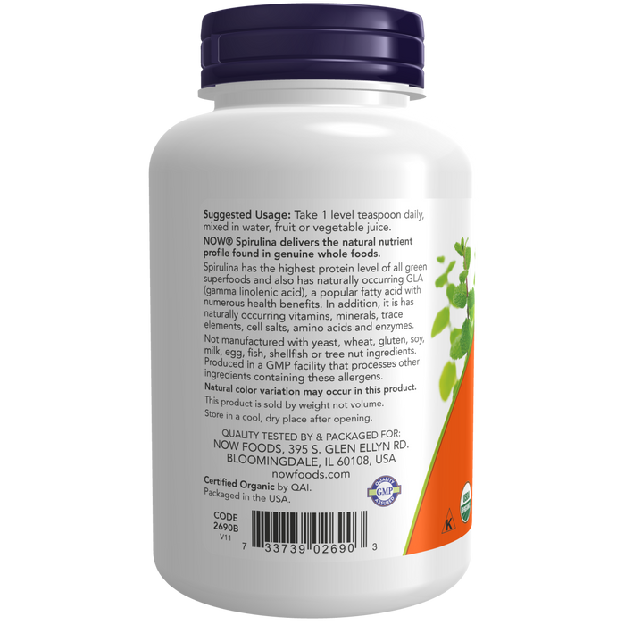Spirulina, Organic Powder 113 gm(4oz) /Spirulina, Organic Powder