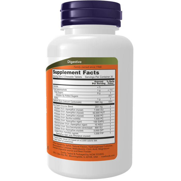 Acid Relief with Enzymes (60 Chewables) / Acid Relief with Enzymes
