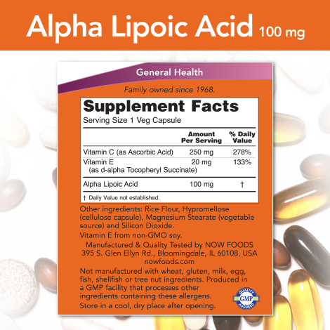 Alpha Lipoic Acid 100mg (60 Vegcaps)/ Alpha Lipoic Acid 100mg