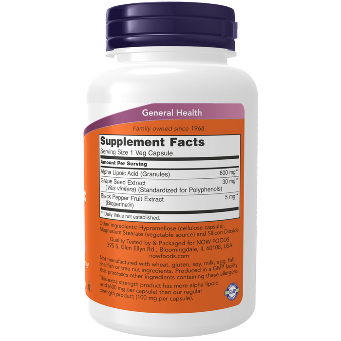 Alpha Lipoic Acid 600mg (120 VCAPS)/Alpha Lipoic Acid 600mg