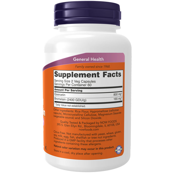 Quercetin(800mg) and Bromelain 165mg (120 Veg Caps) / Quercetin with Bromelain