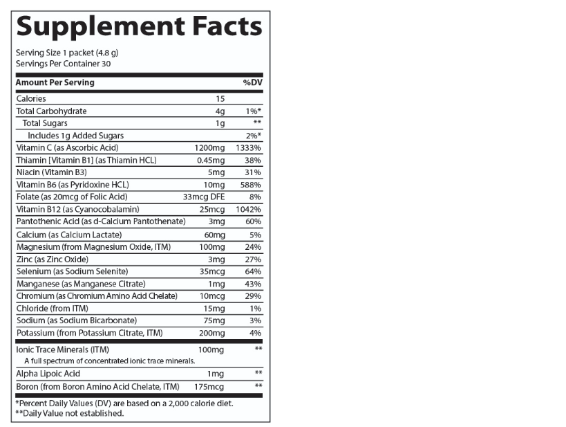 Trace Minerals Electrolyte Stamina Power Pak Orange Blast (VITAMIN C 1200MG) 30 sachets (Minerals) Electrolytes.