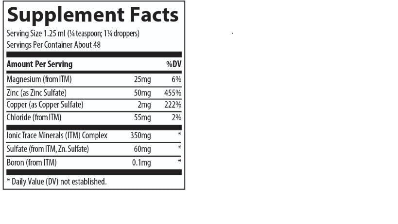Trace Minerals Ionic Zinc 50MG (2 fl oz)/ Ionic Zinc 500MG ( Minerals)