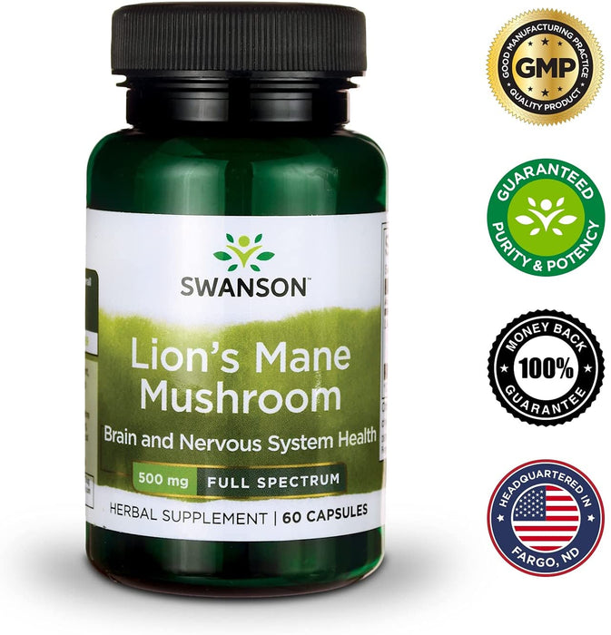 Hongo Melena de Leon 500 mg (60 caps), Swanson