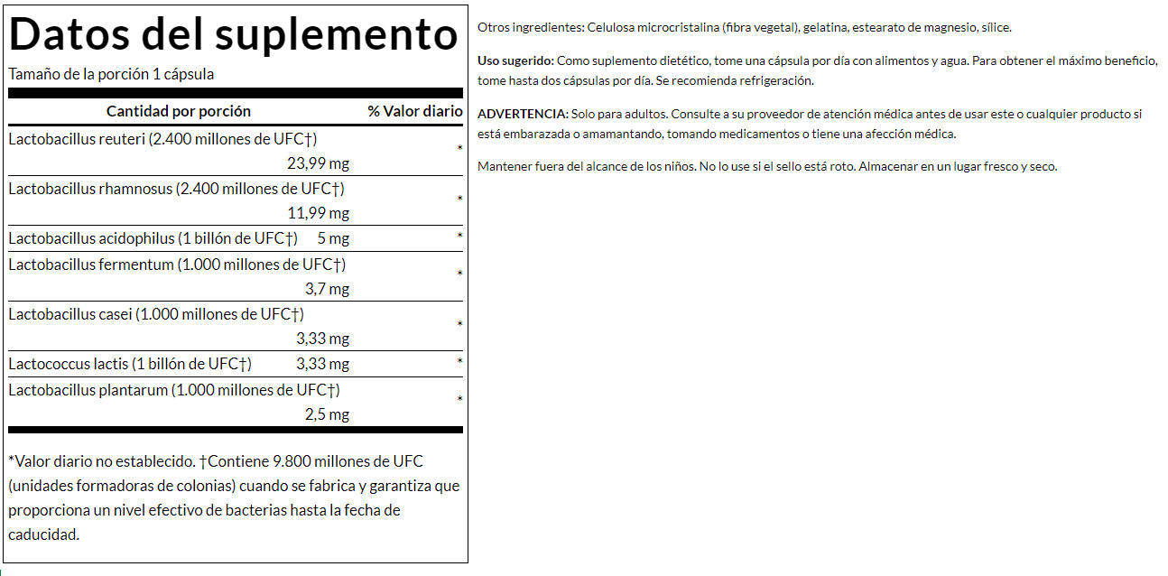 Formula Probiotica Femenina (60 caps), Swanson