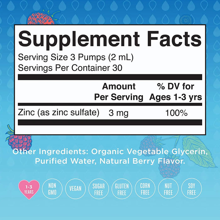 Organic Ionic Zinc Toddler Liquid Drops 2oz (60ml) Mary Ruth