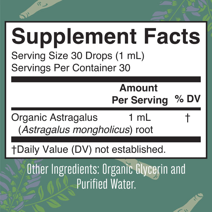 Organic Astragalus Root Herbal Drops 1oz(30ml)