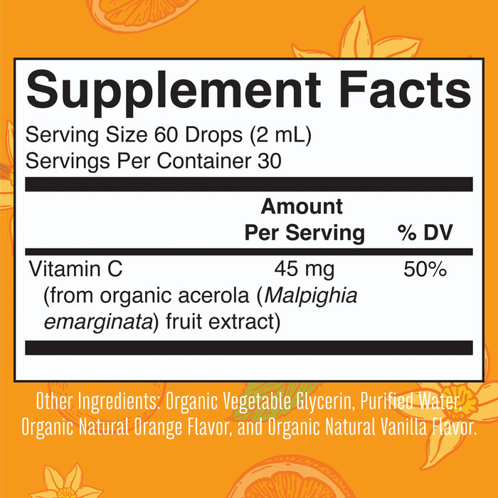 Vitamina C Para Niños Sabor Naranja y Vainilla (2 fl oz/60ml), Mary Ruth´s